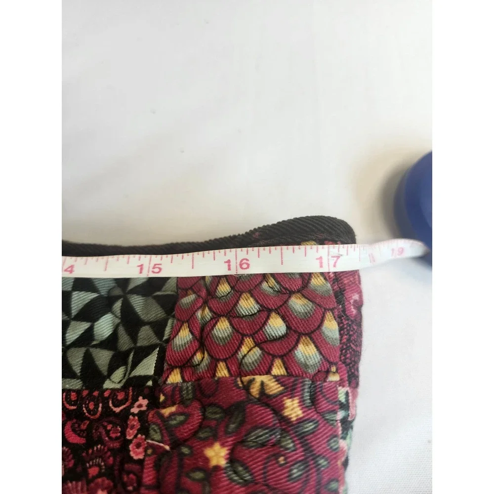 Donna Sharp Quilted Patchwork Shoulder/Tote Bag Burgundy Black Floral Paisley
